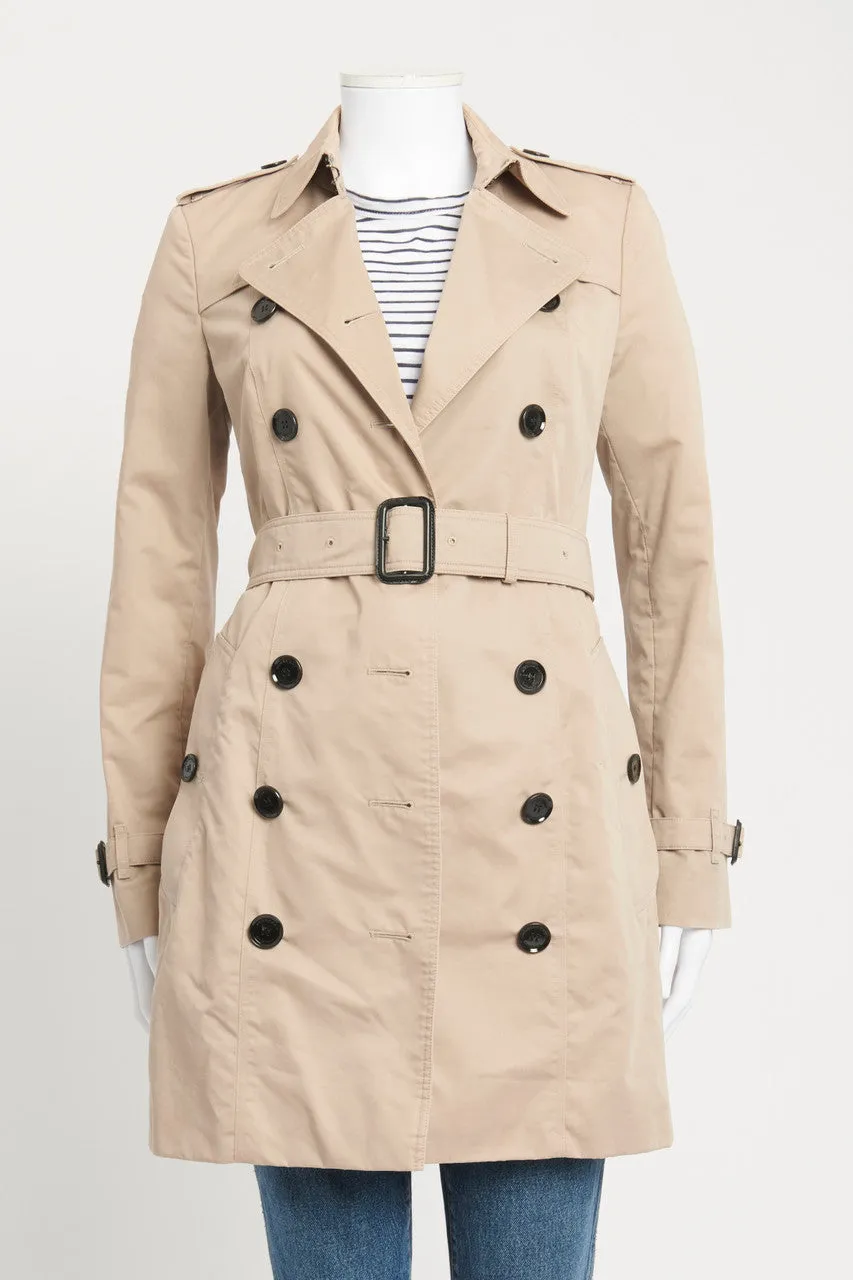 Beige Double Breasted Preowned Trench Coat