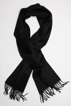 Black Cashmere Woven Scarf Medium