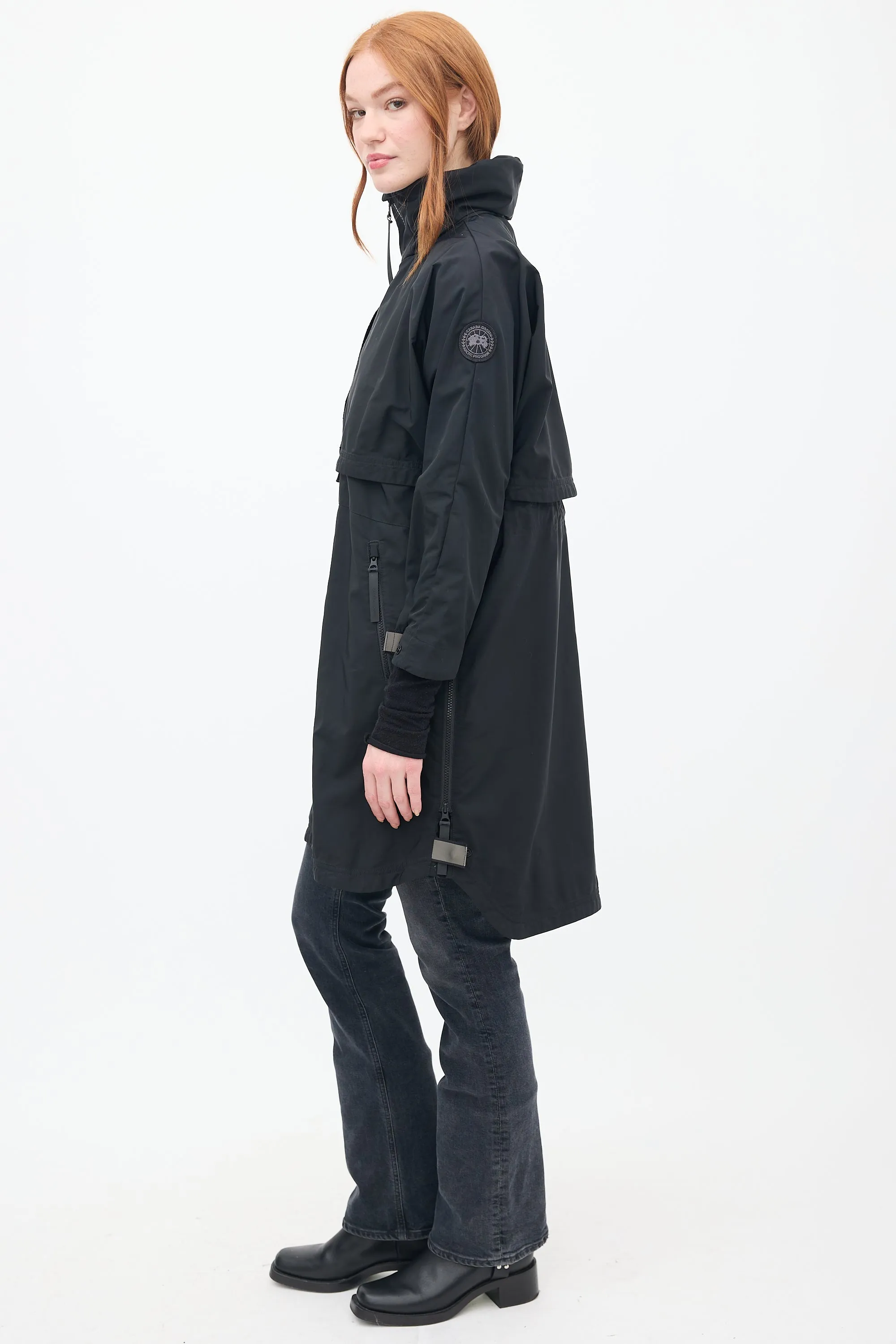 Black Long Anorak Coat