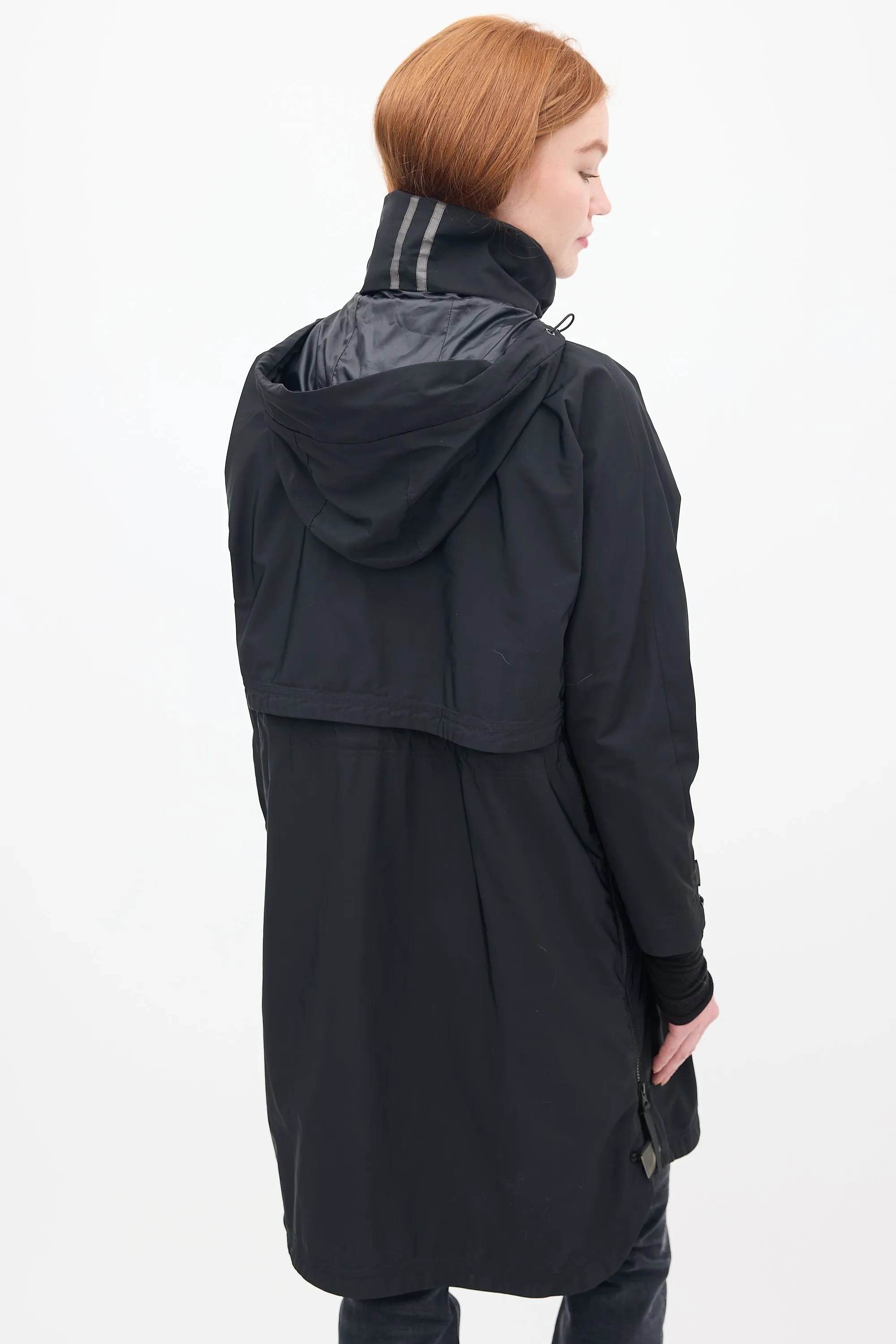 Black Long Anorak Coat