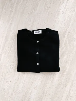 Black Pure Cashmere Cardigan