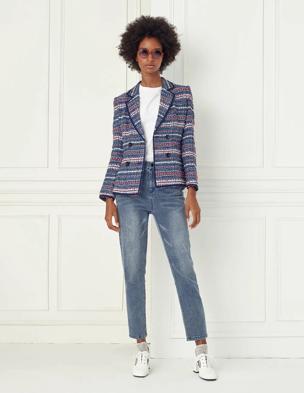 BORA AKSU Tweed Double-Breasted Blazer