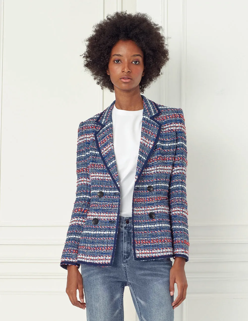 BORA AKSU Tweed Double-Breasted Blazer