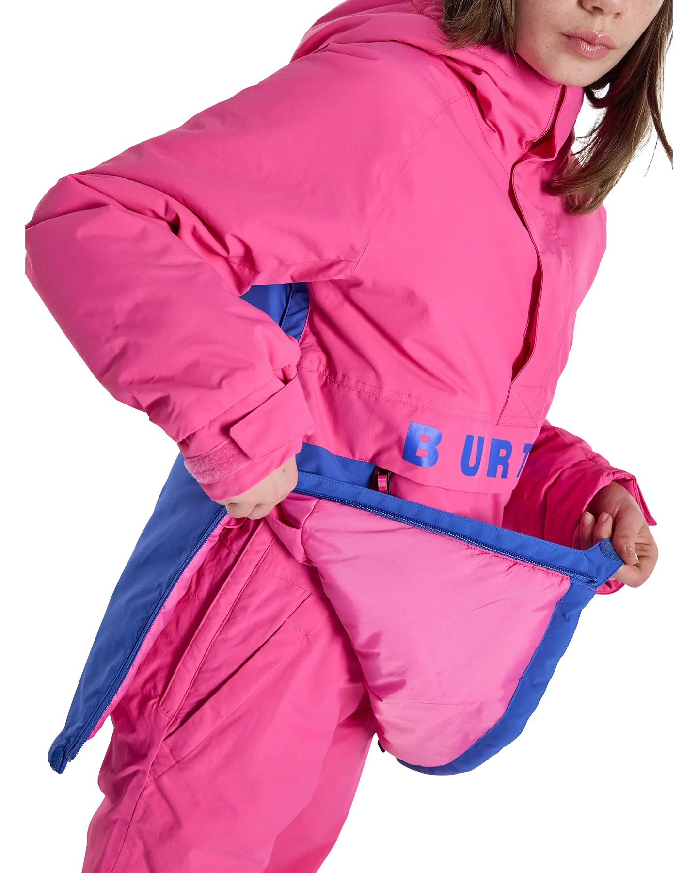 Burton Kids' Frostner 2L Anorak Snow Jacket - Fuchsia Fusion/Amparo Blue