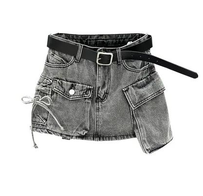 Cargo Pocket denim skirt