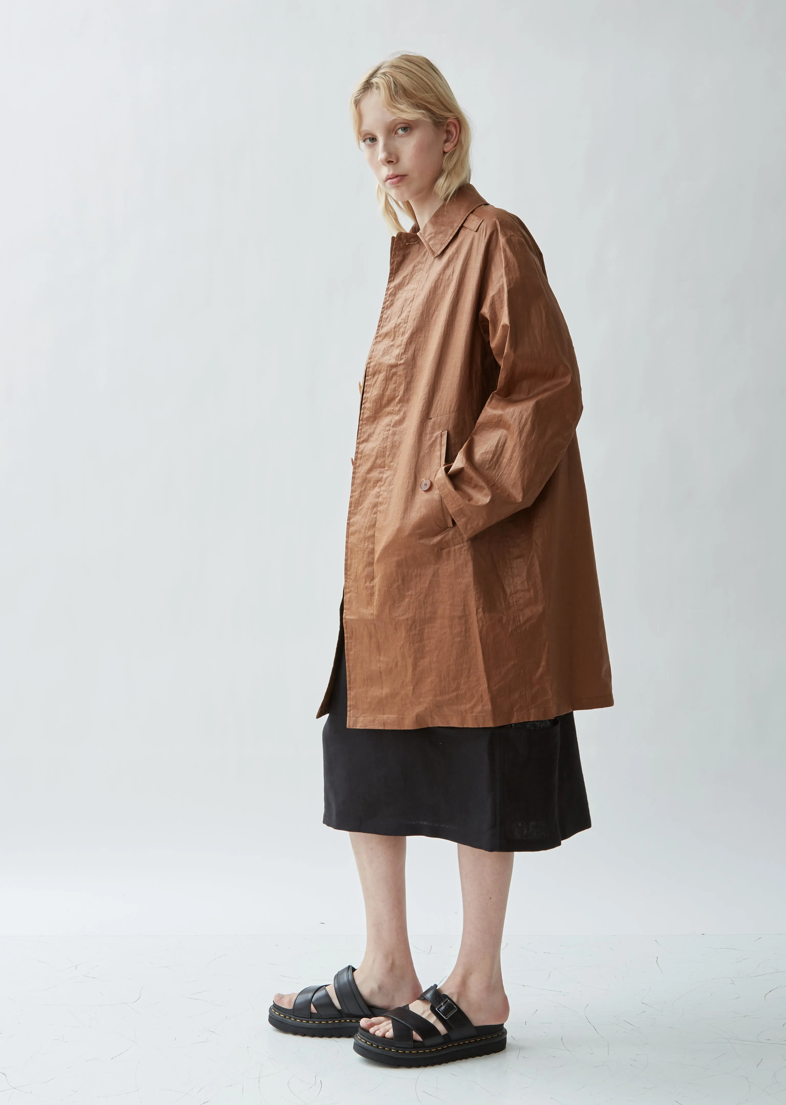 Carlus Coated Linen Coat