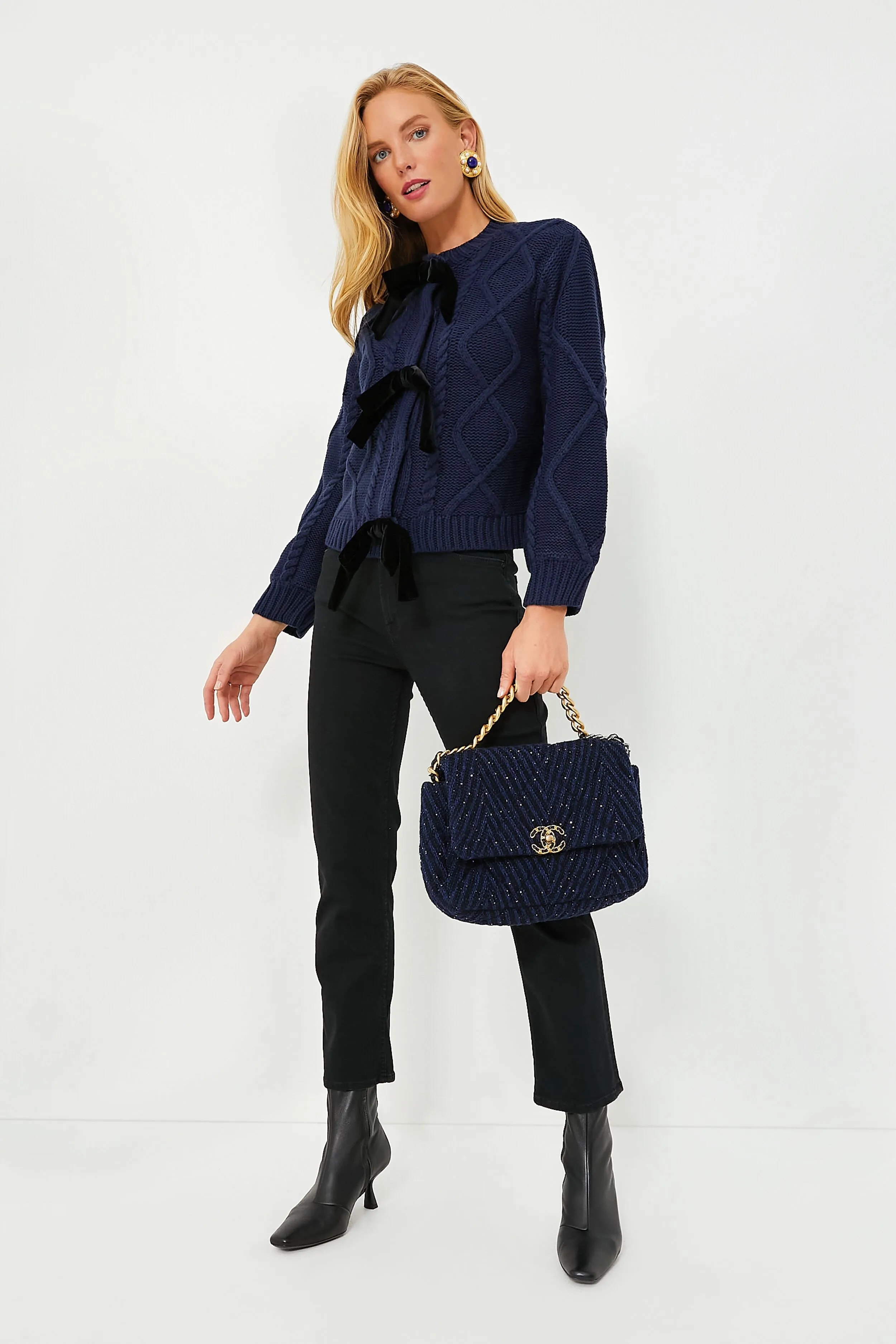 Chanel Navy Tweed 19 Bag