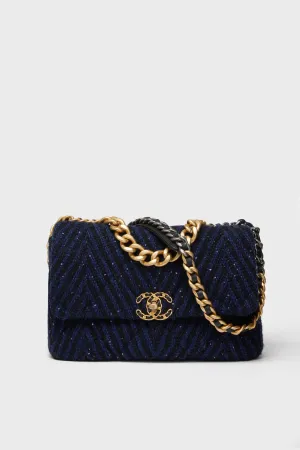 Chanel Navy Tweed 19 Bag