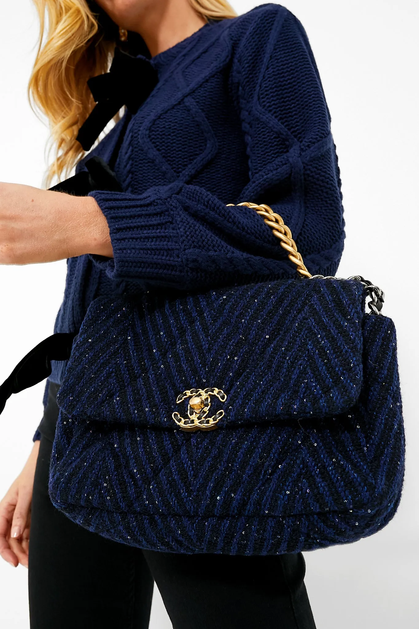 Chanel Navy Tweed 19 Bag