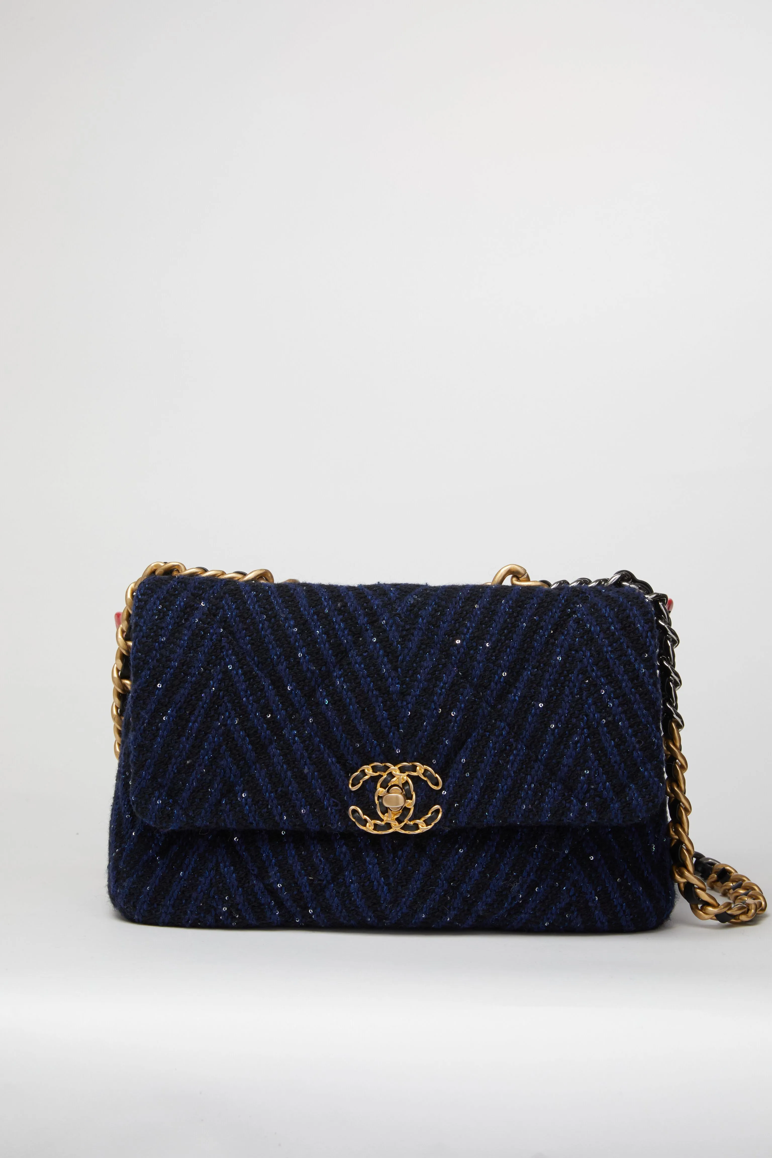 Chanel Navy Tweed 19 Bag