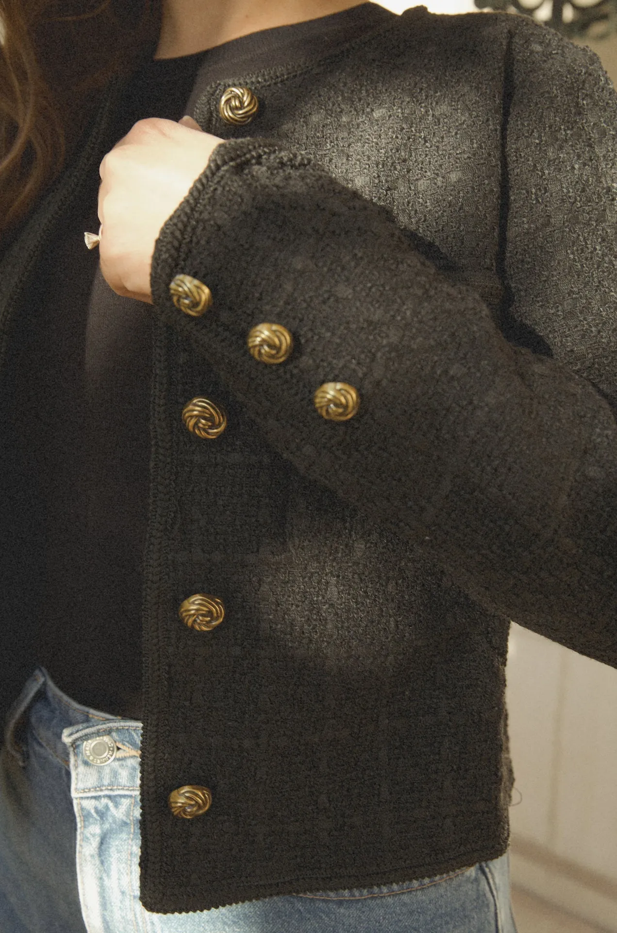 Charlotte Black Tweed Blazer