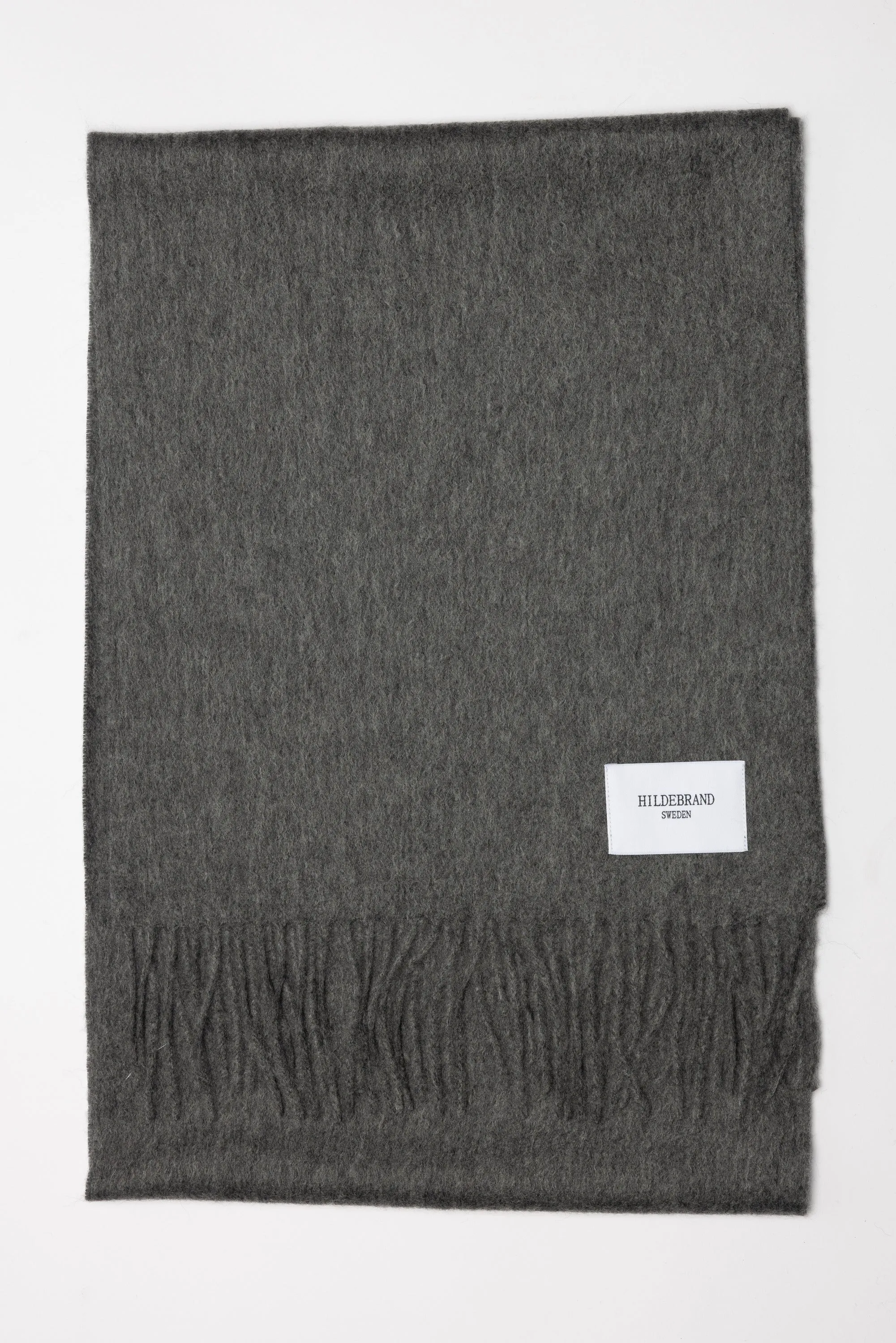 Dark Grey Cashmere Woven Scarf Medium