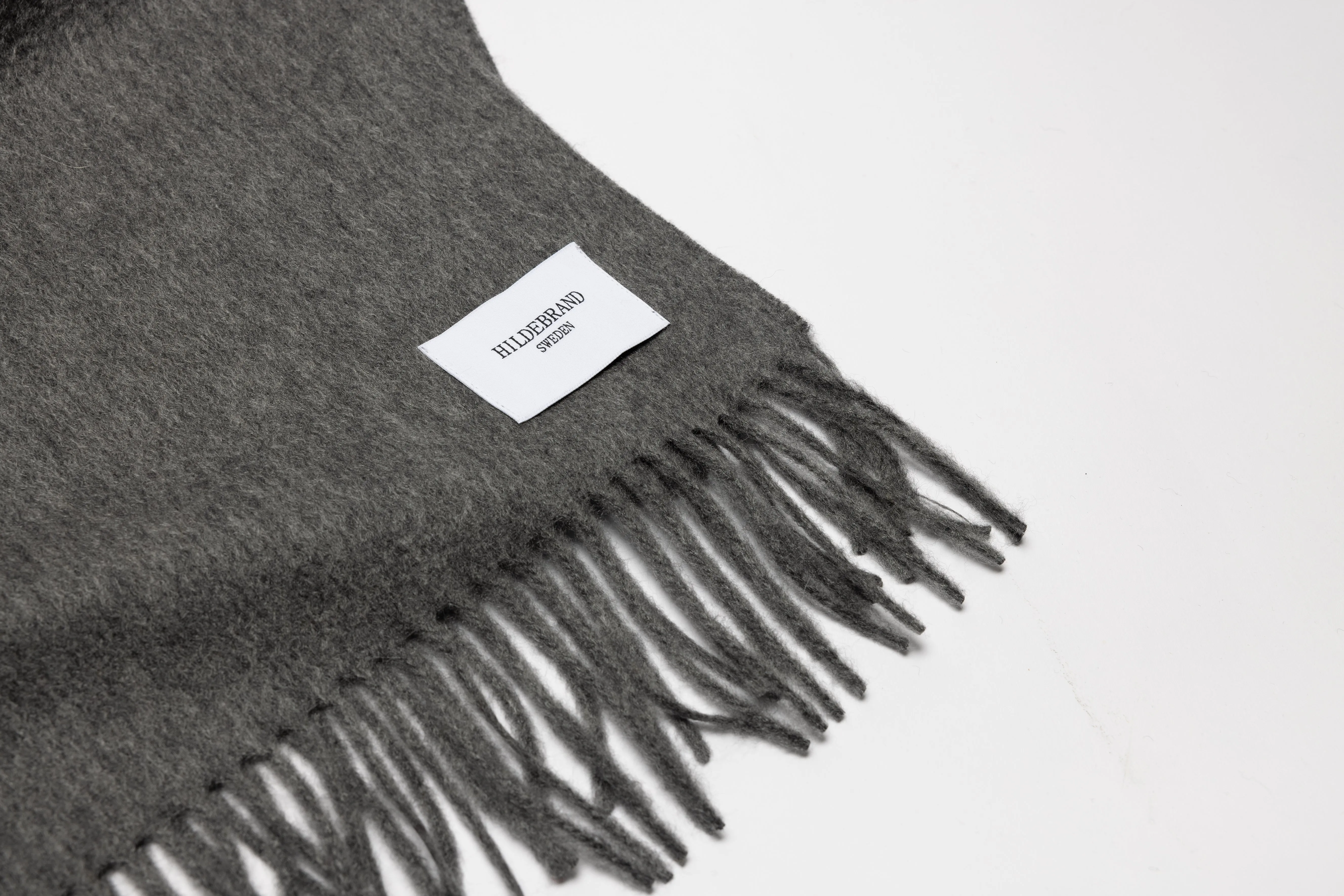 Dark Grey Cashmere Woven Scarf Medium