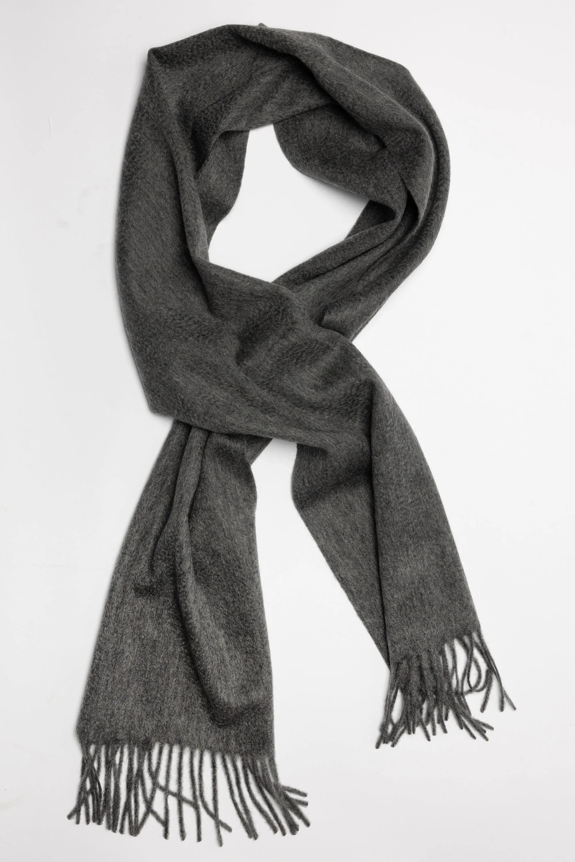 Dark Grey Cashmere Woven Scarf Medium