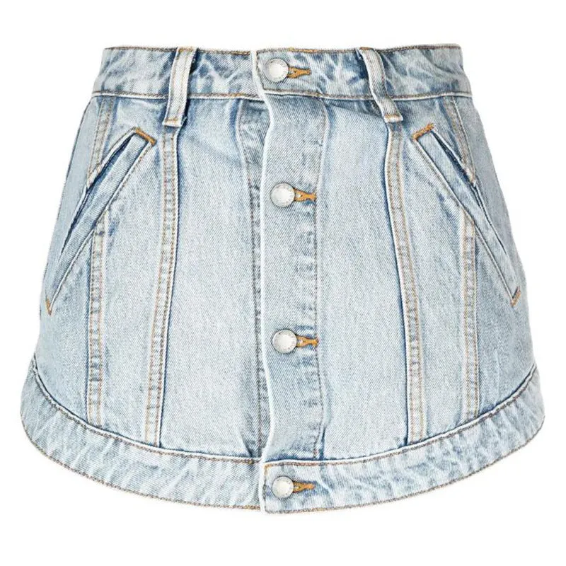 Denim fake mini Skirt