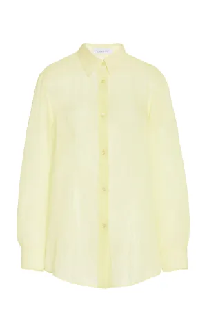 Ferrara Shirt in Lime Adamite Cashmere Silk Gauze