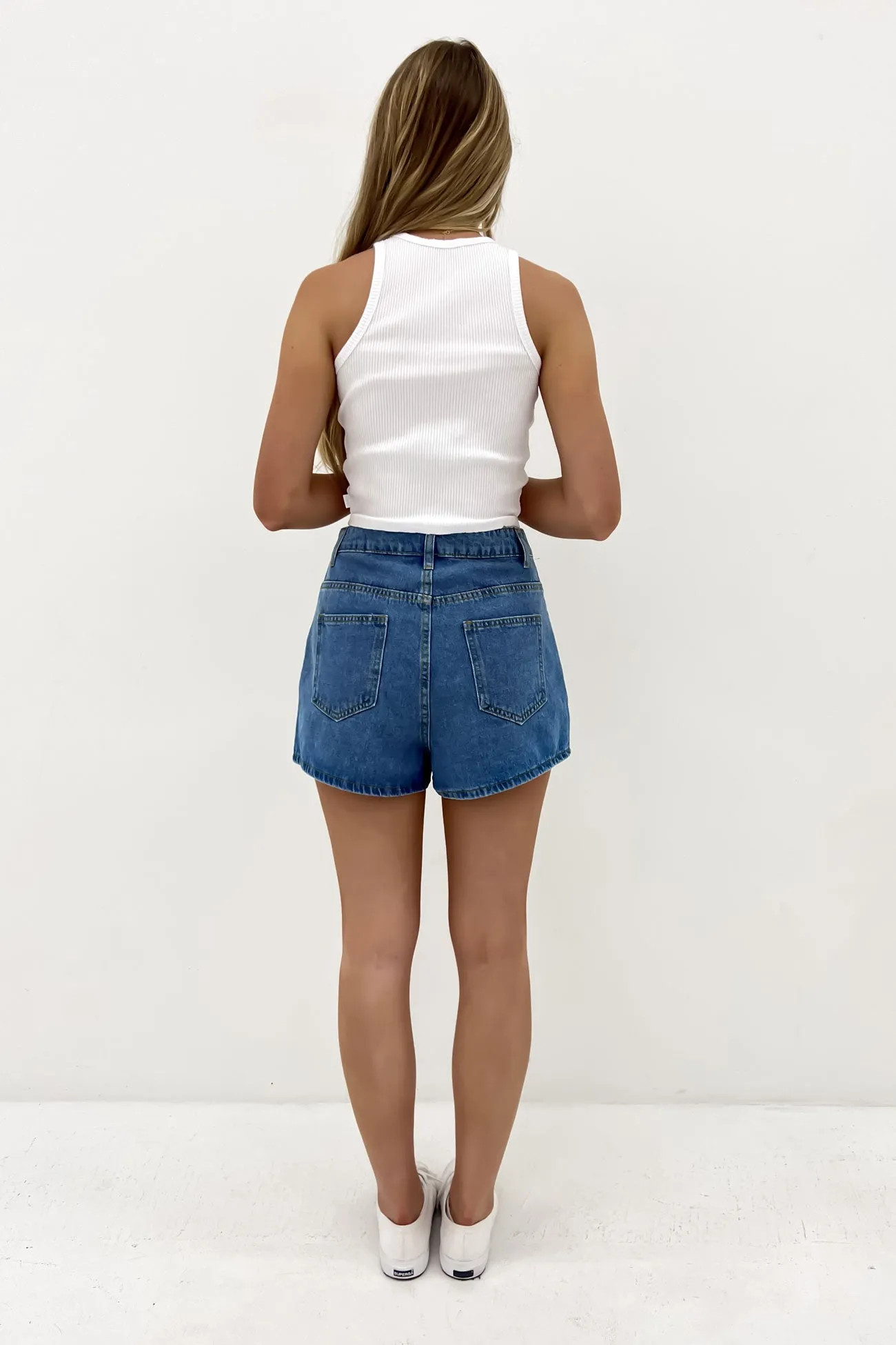 Ivy Denim Skort Mid Blue