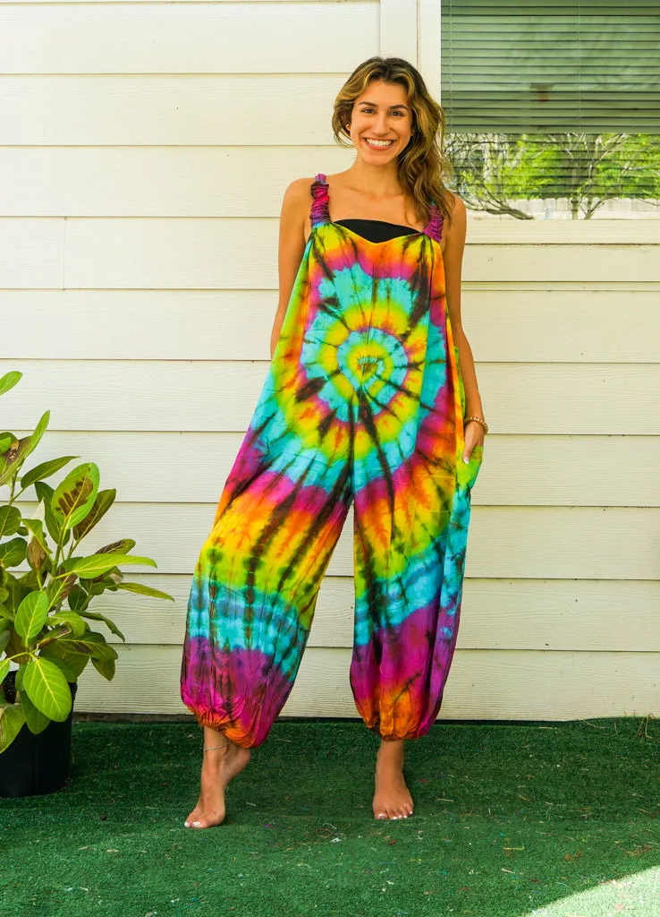 J35- Hand Dyed Hippie Racerback Jumpsuit Romper