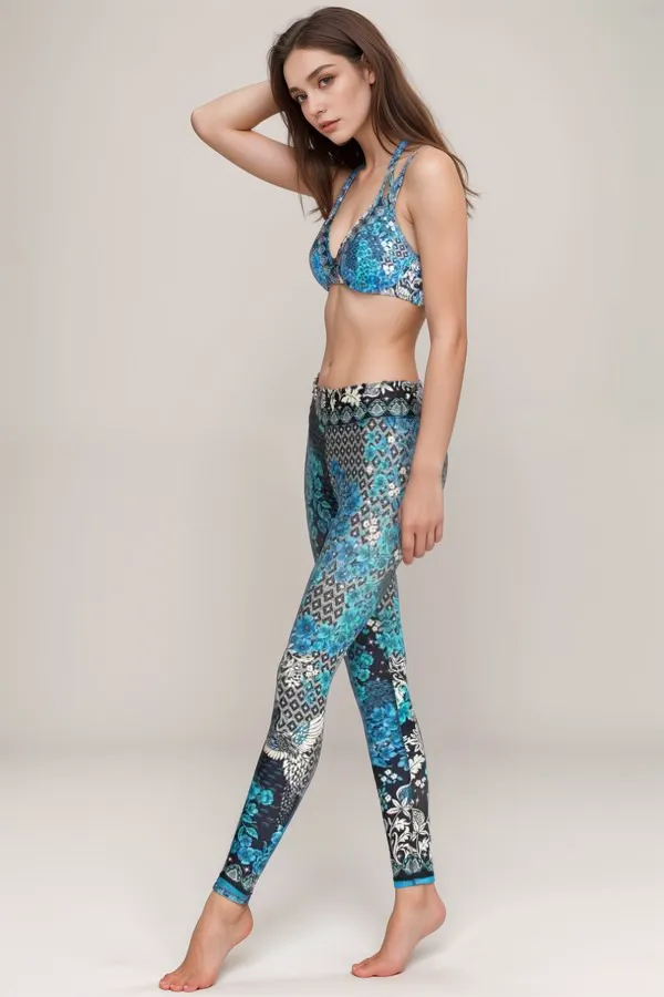 Johnny Was Blue Phoenix Paddle Legging CSW0822 Boho Chic