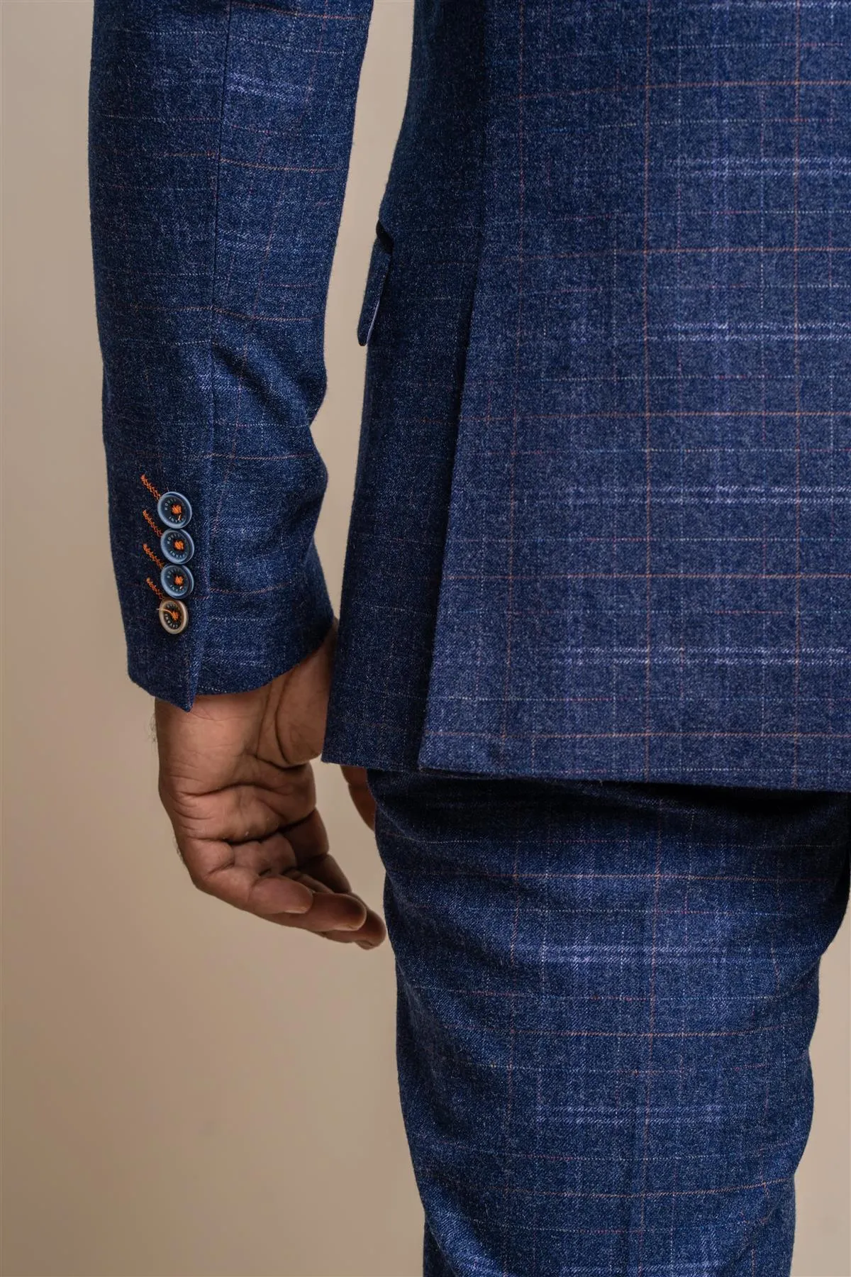 Kaiser Blue Tweed Slim Fit Blazer