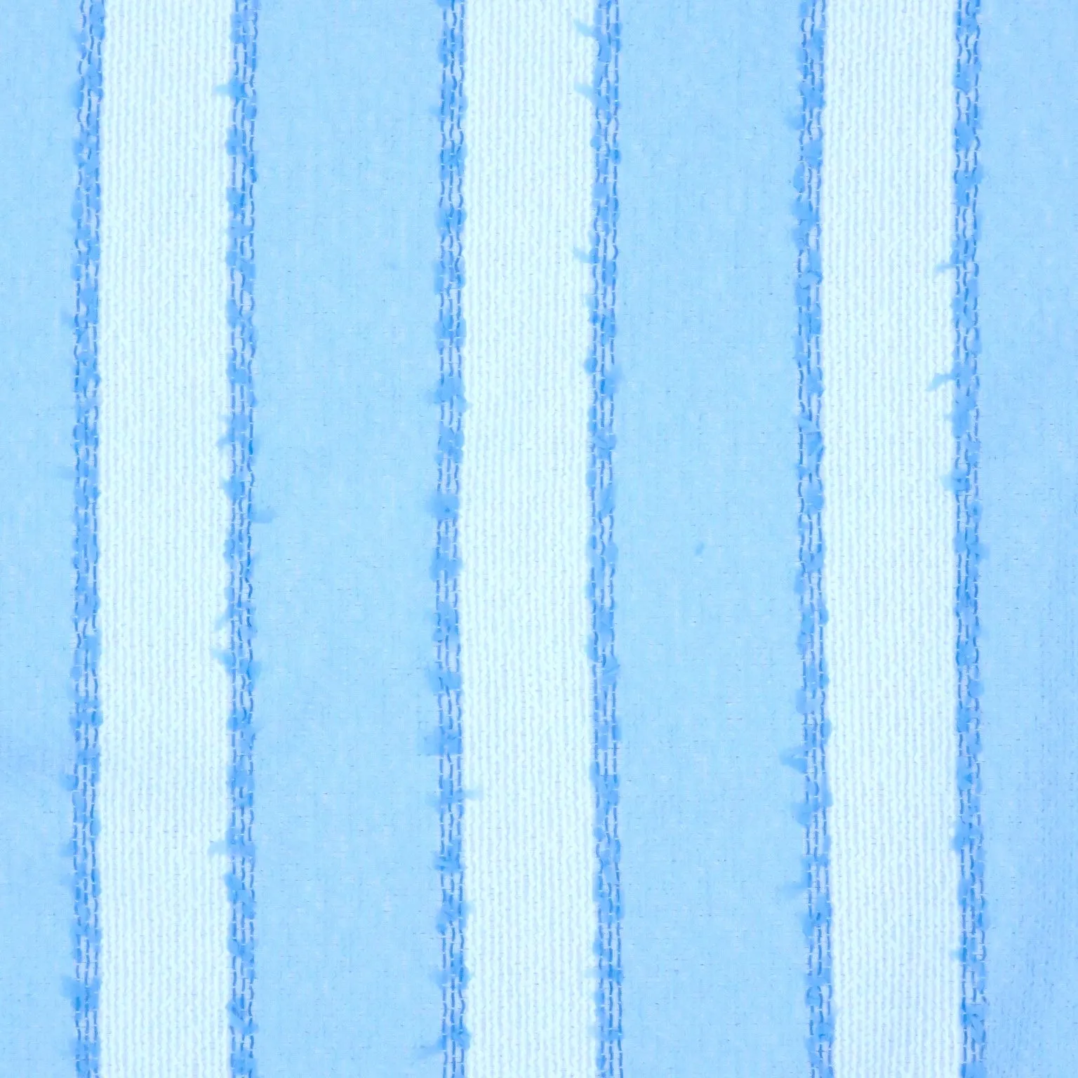 Light Blue and White Stripe Texture Threaded Tweed Boucle