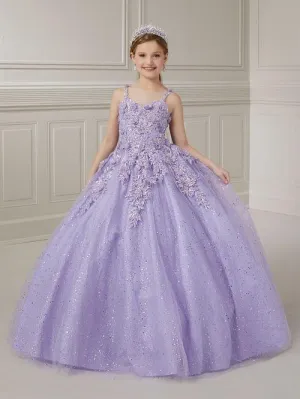 Lilac 3D Floral Accent Girls Ballgown