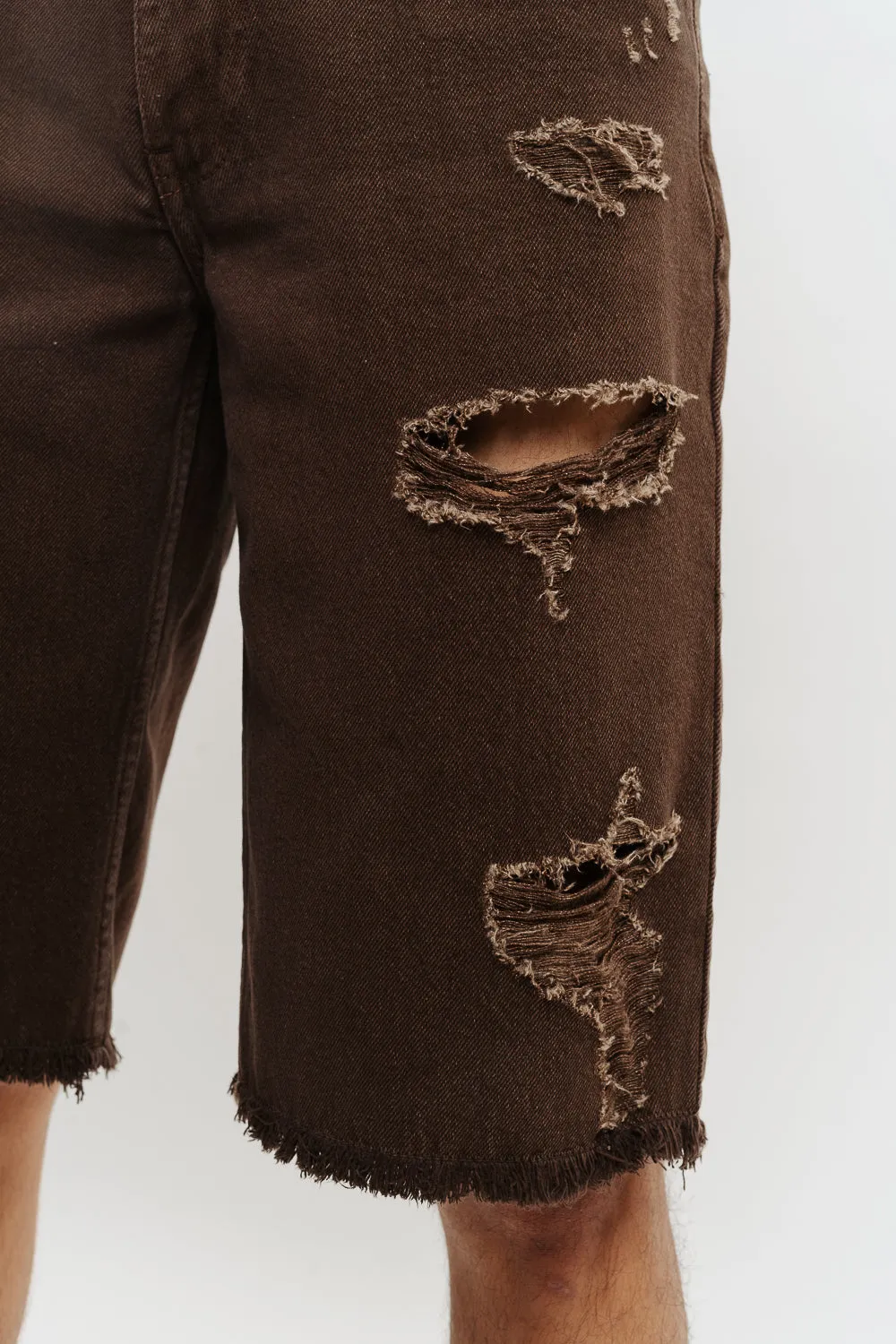 Men's Brown Denim Shorts