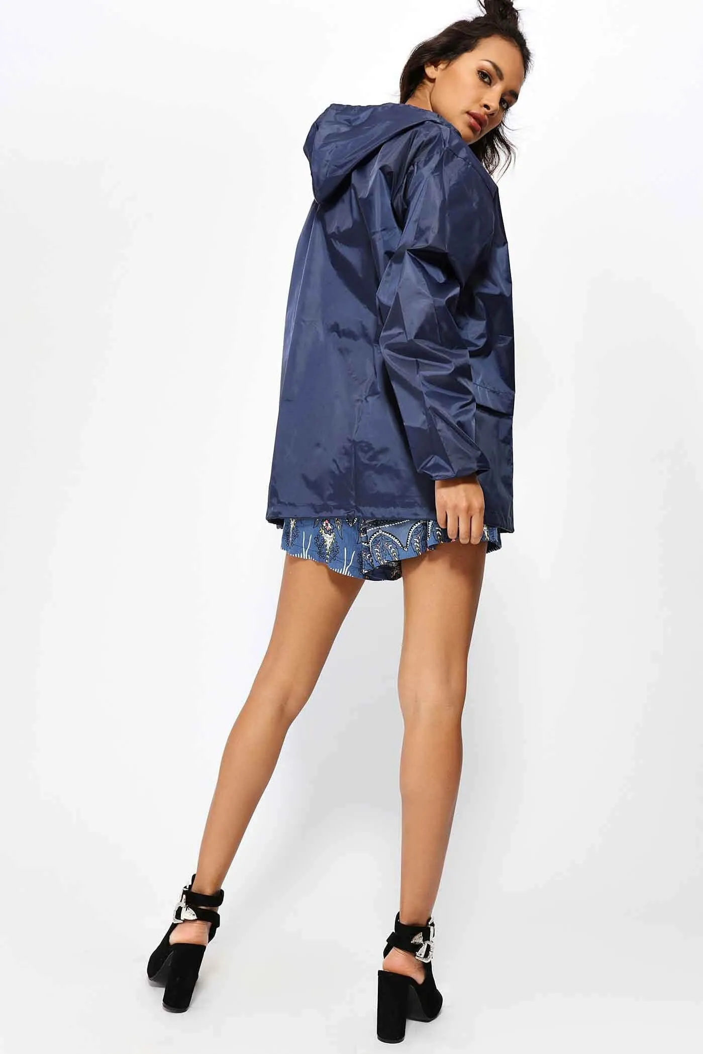 Navy Festival Rain Mac Jacket