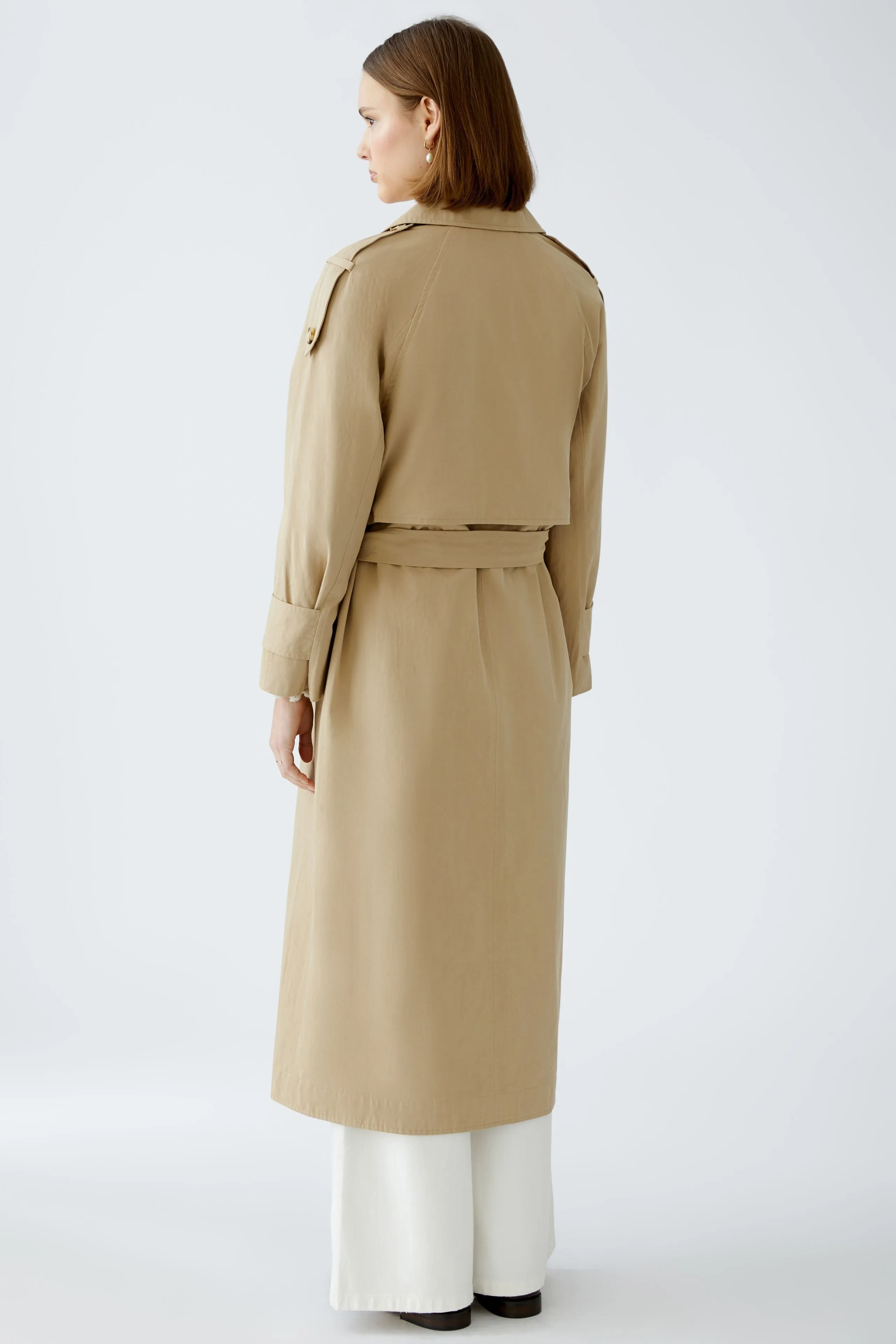 Oui 2 in 1: Trench Coat/Jacket in Beige