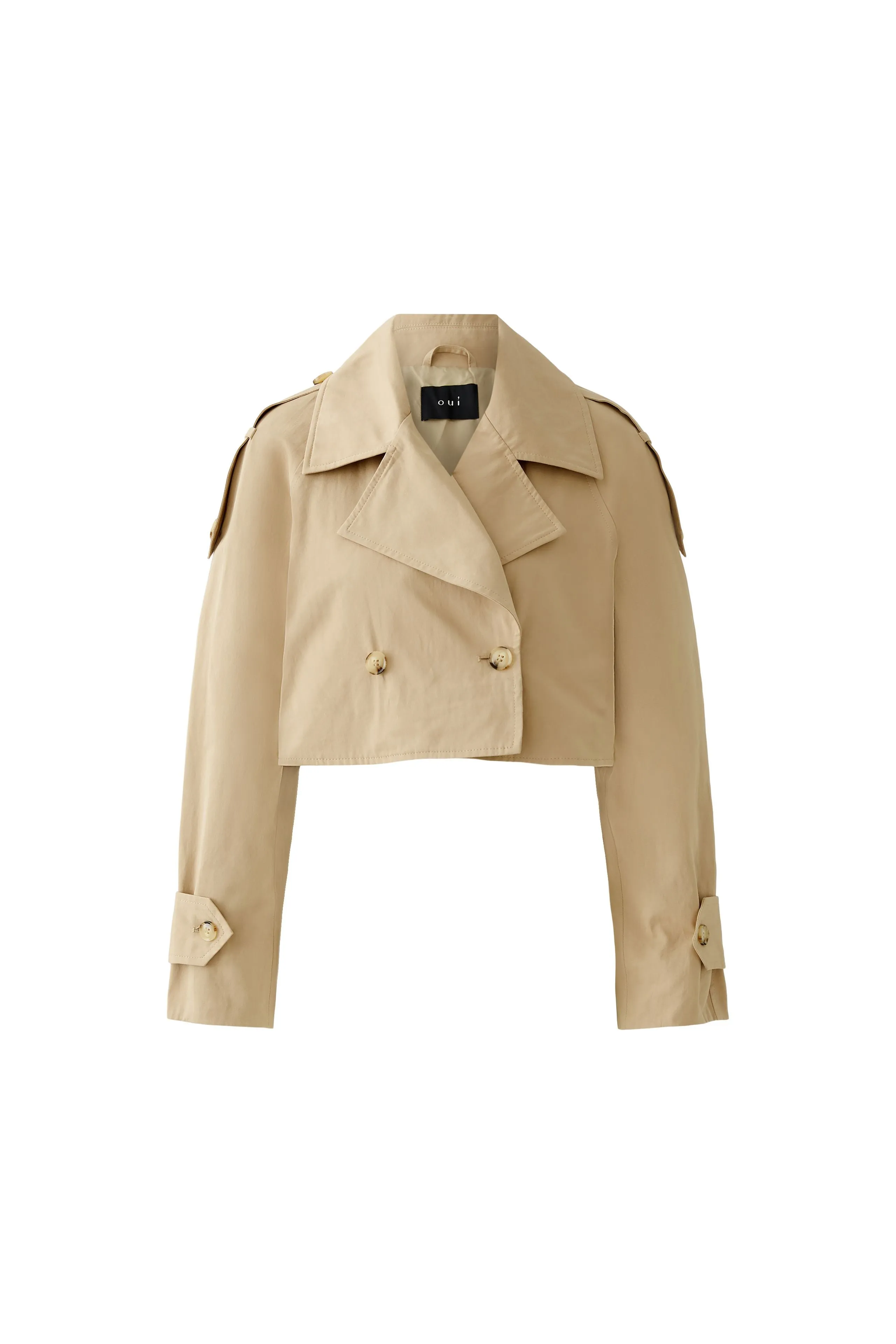 Oui 2 in 1: Trench Coat/Jacket in Beige