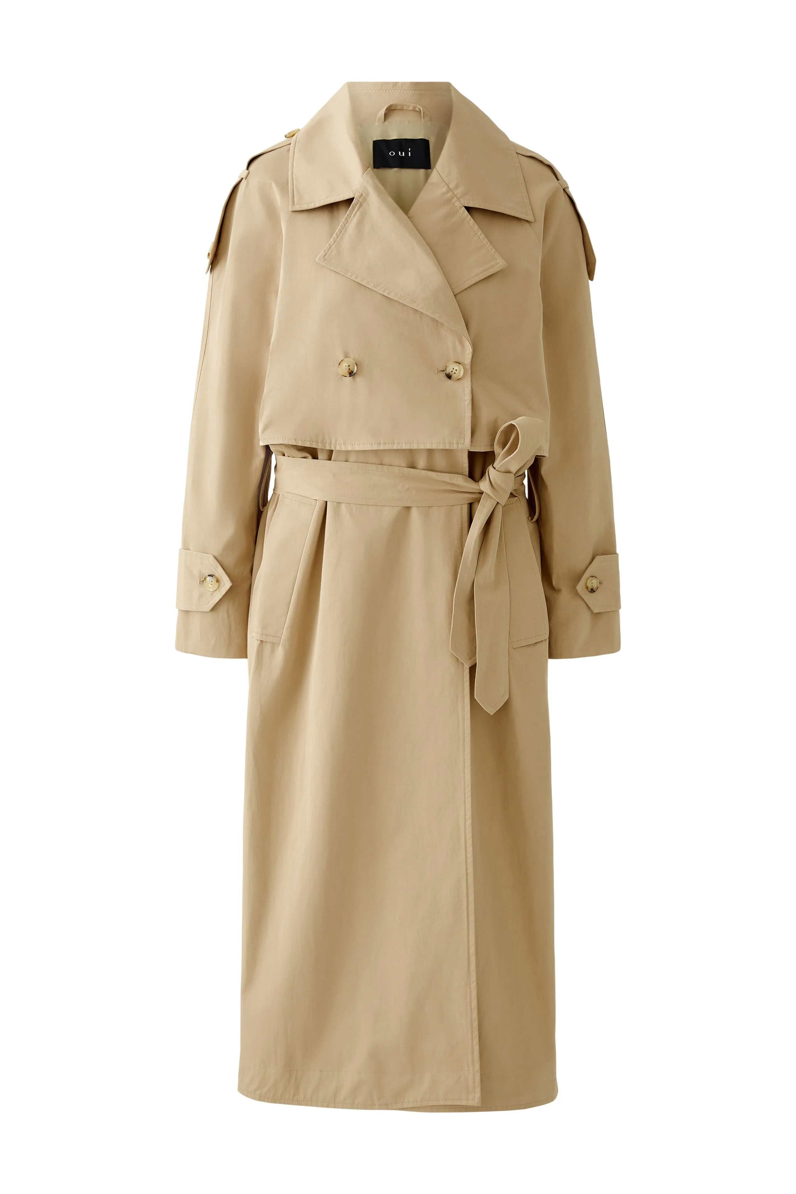 Oui 2 in 1: Trench Coat/Jacket in Beige