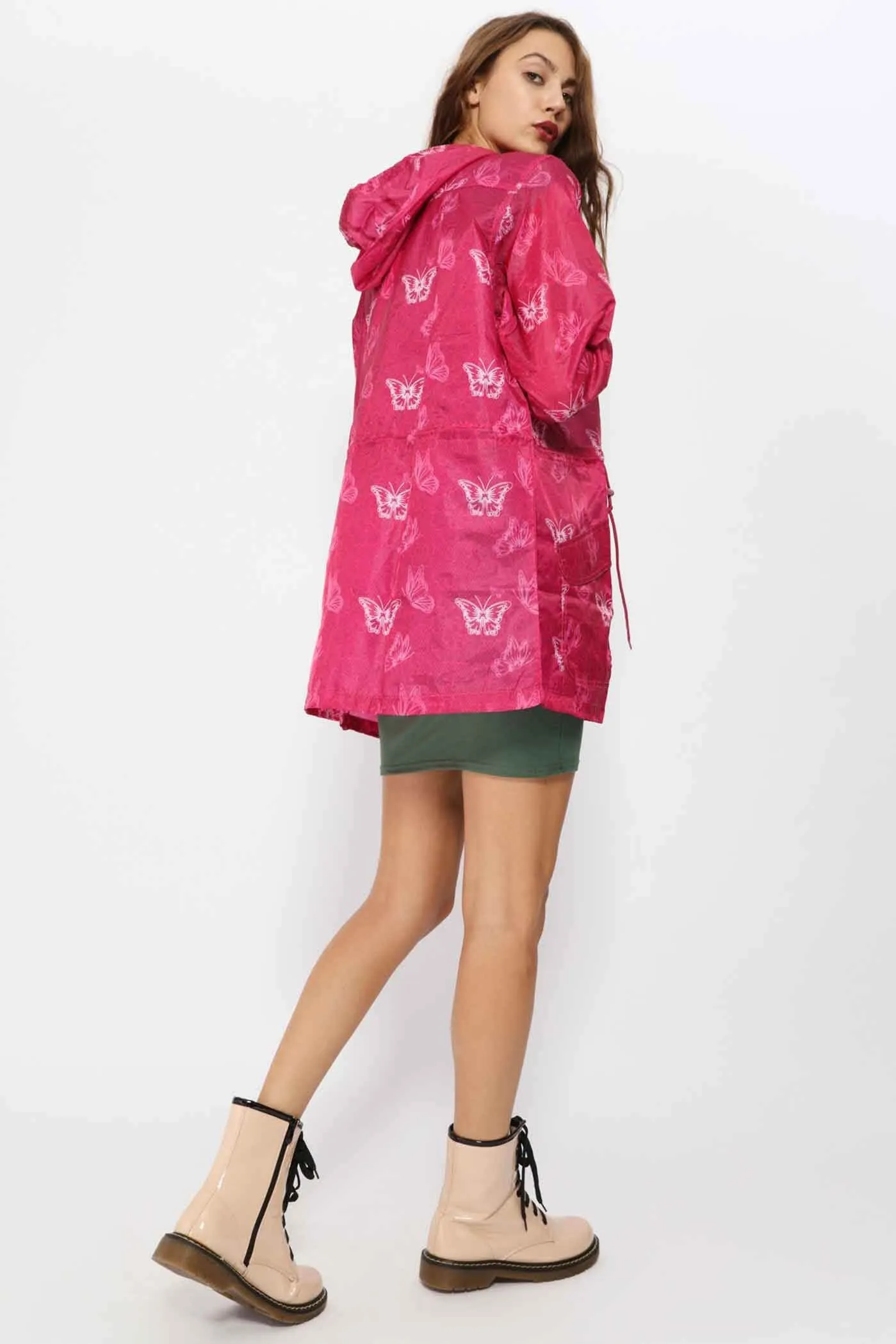 Pink Printed Festival Rain Mac