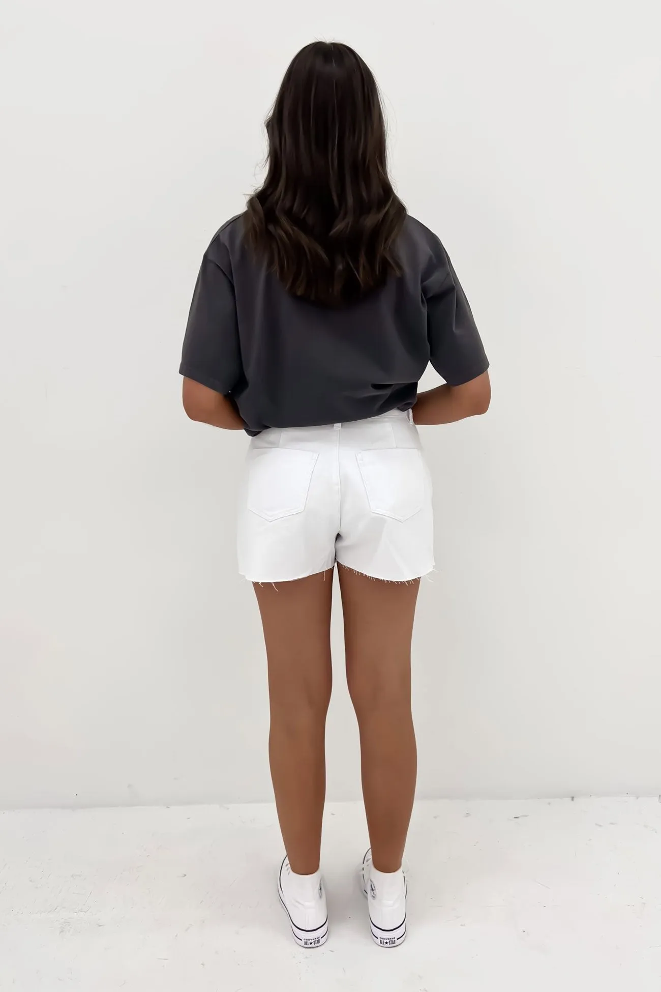 Shelby Denim Skort White