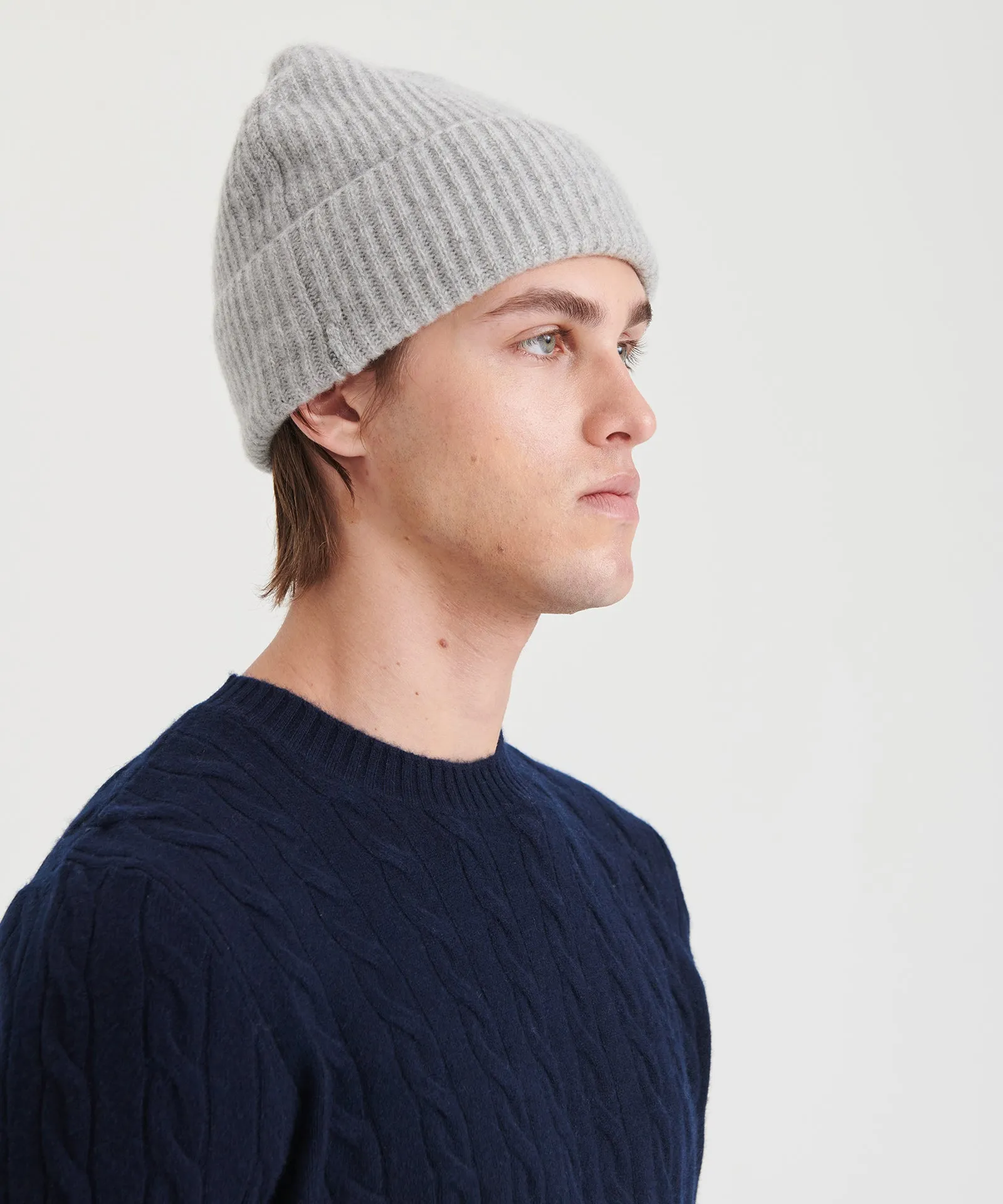 Signature Cashmere Ribbed Beanie