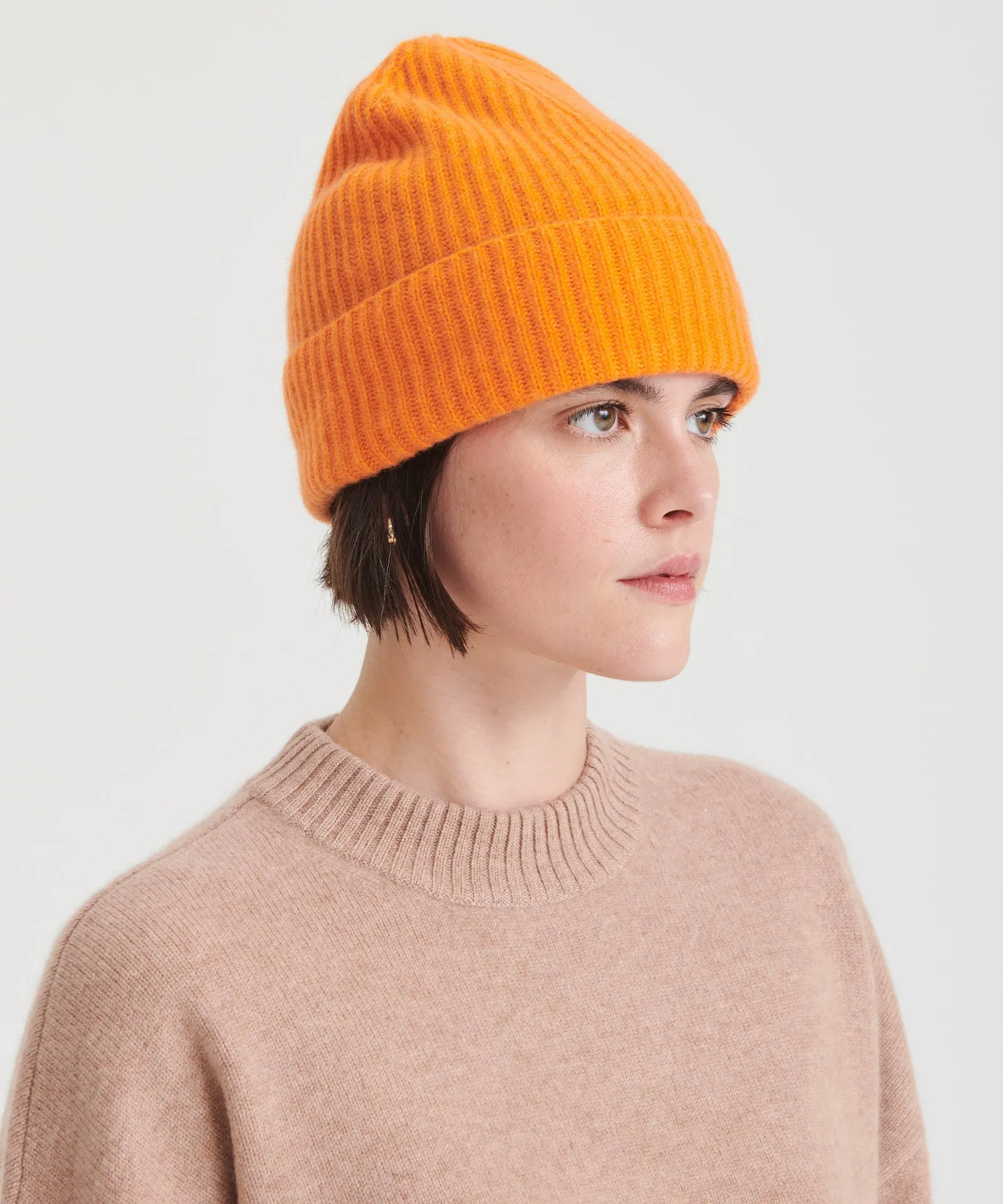 Signature Cashmere Ribbed Beanie