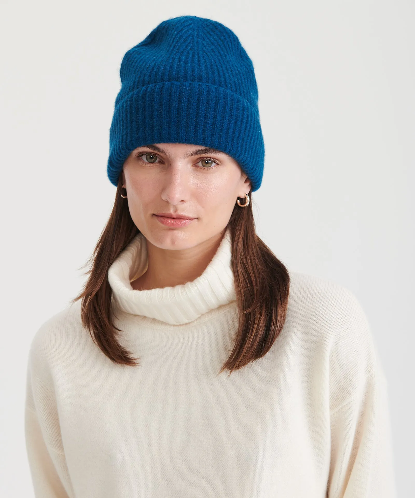 Signature Cashmere Ribbed Beanie