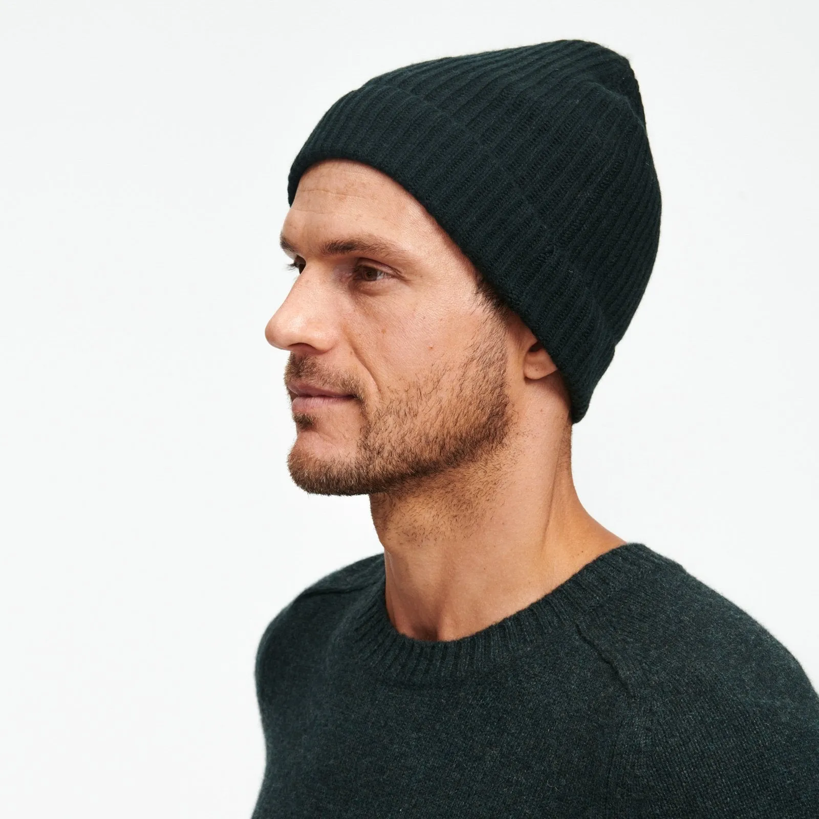 Signature Cashmere Ribbed Beanie