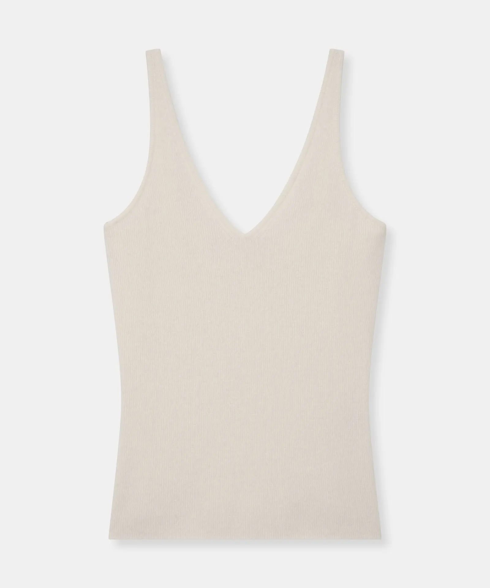 Signature Cashmere Ribbed V-Neck Tank