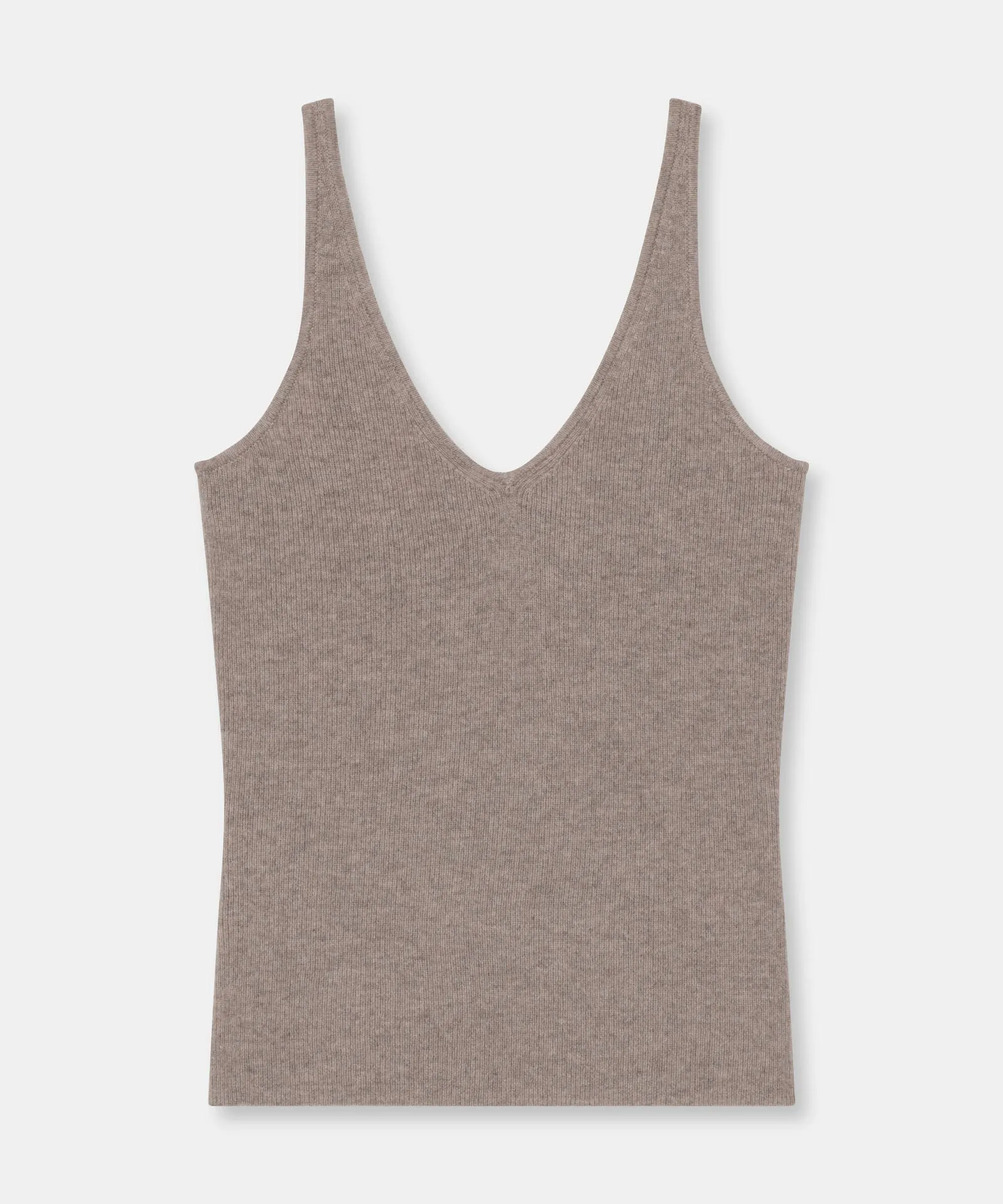 Signature Cashmere Ribbed V-Neck Tank