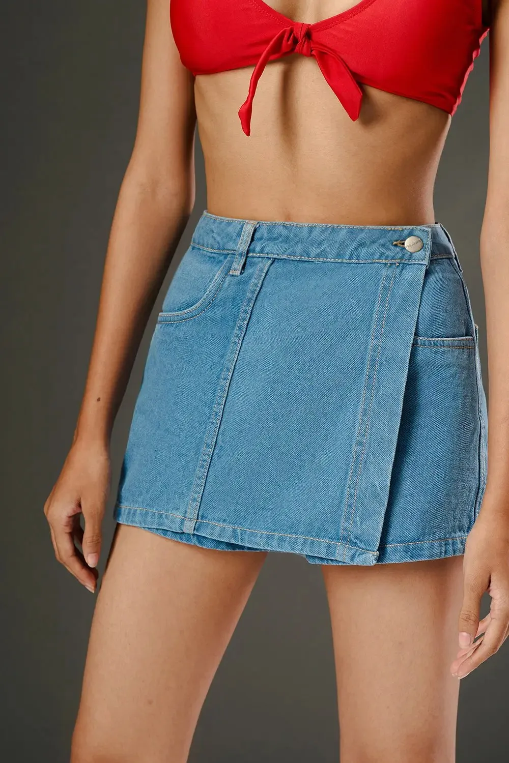 Sky Dazzle Denim Skort