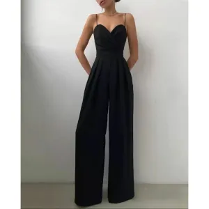 Spaghetti Strap Wide Leg Jumpsuits