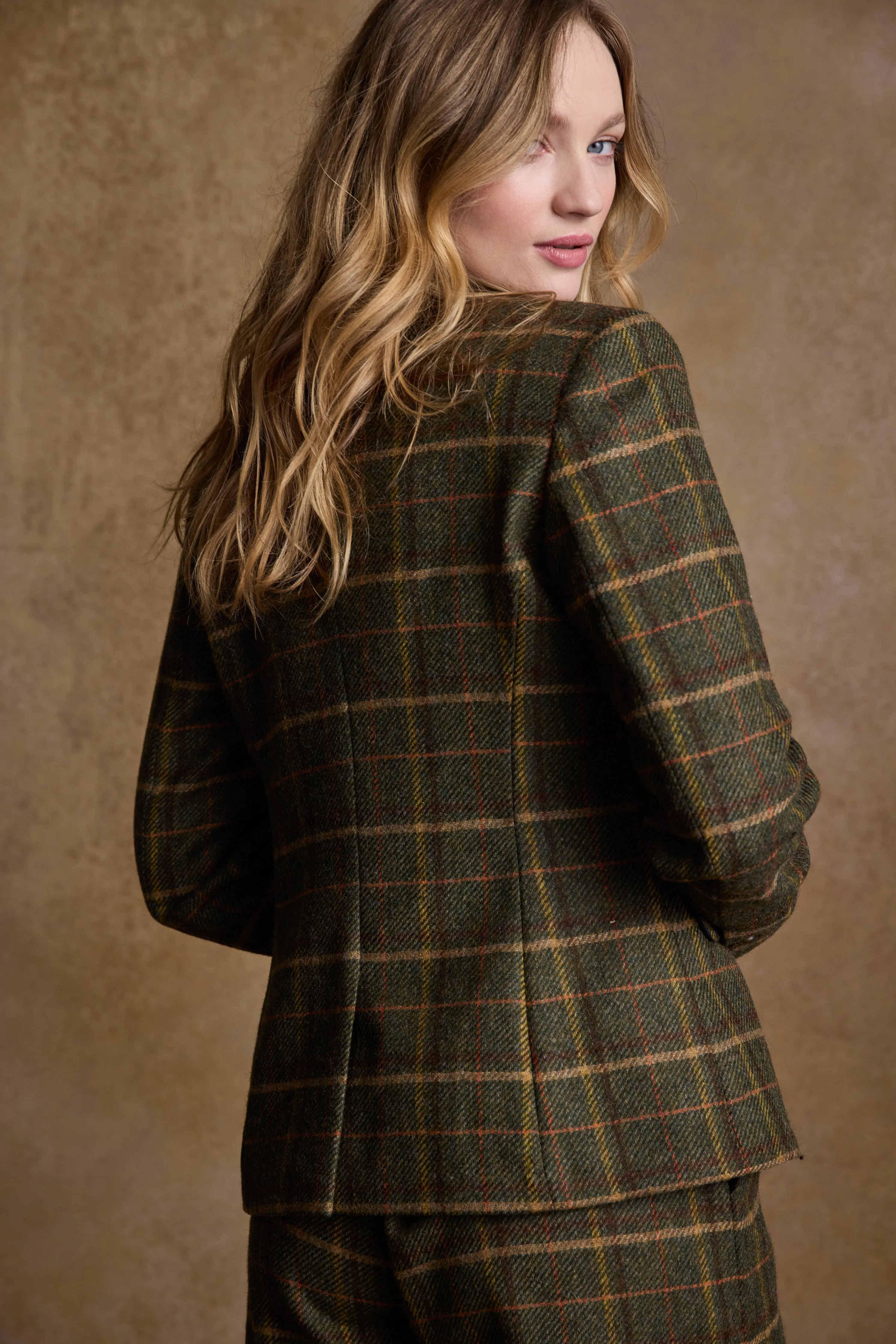 Tara Tweed Hacking Jacket - Green Country Check