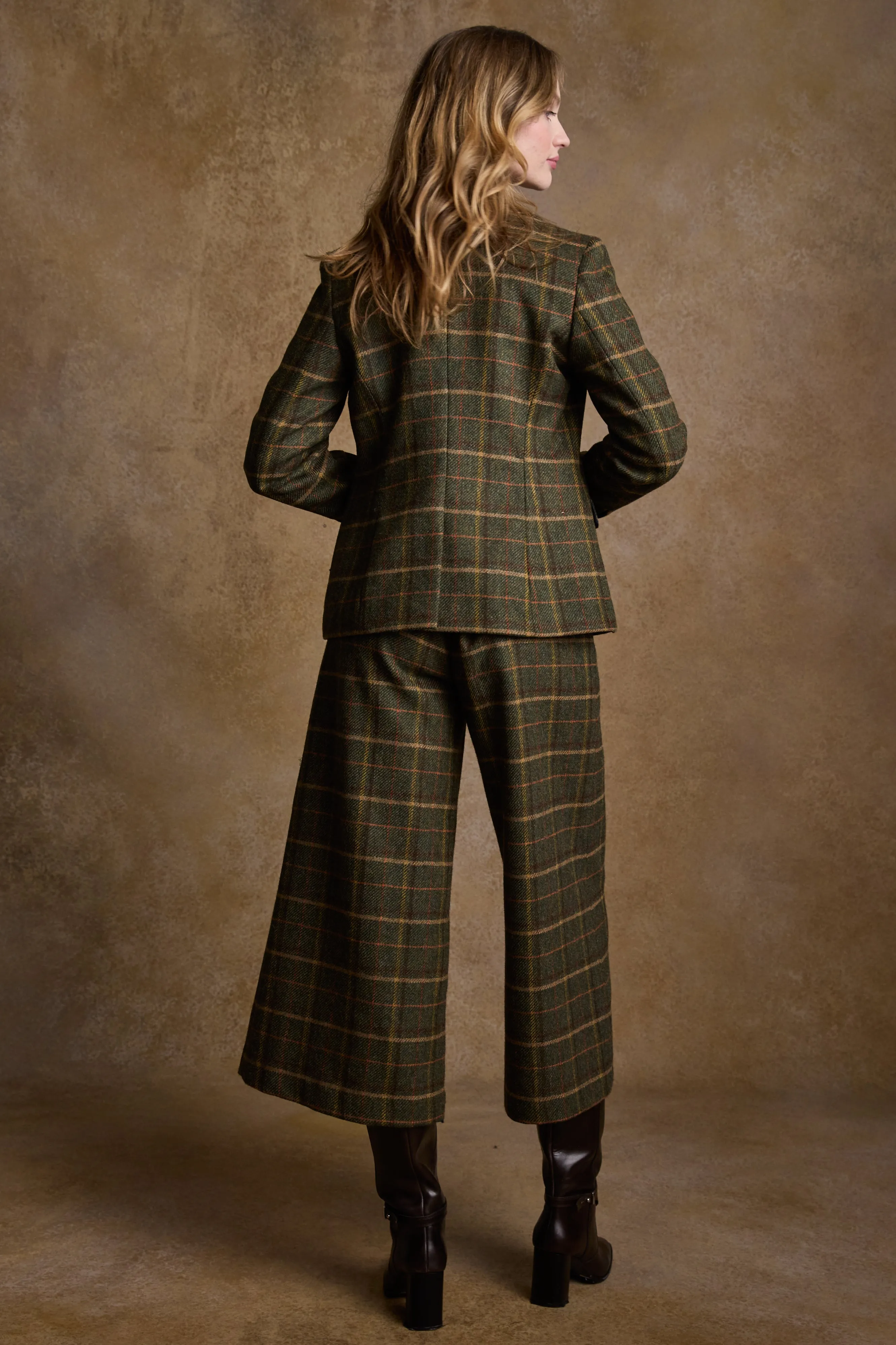 Tara Tweed Hacking Jacket - Green Country Check