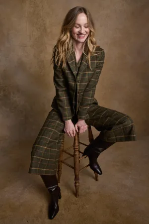 Tara Tweed Hacking Jacket - Green Country Check