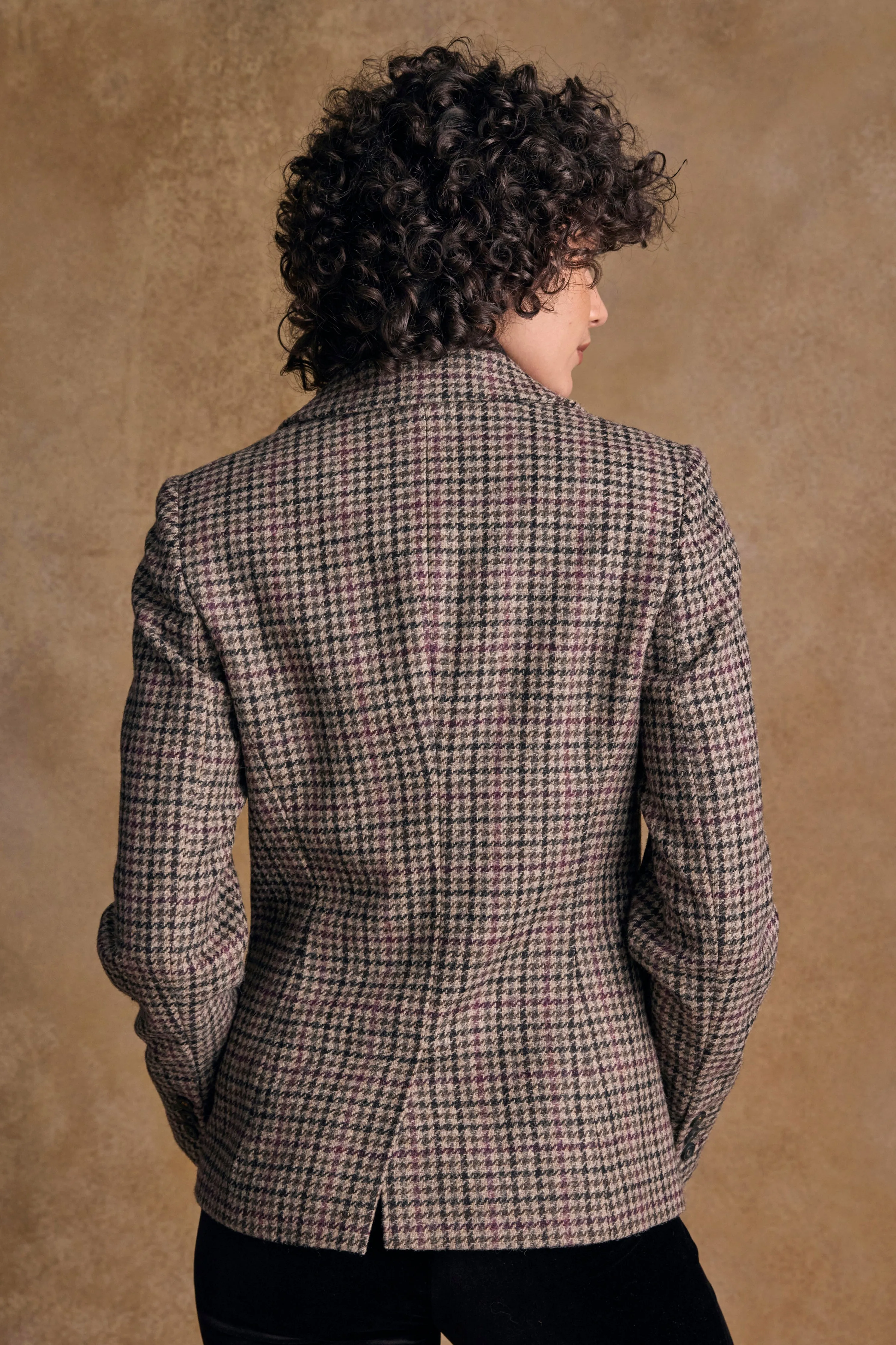 Tara Tweed Hacking Jacket - Plum Hacking Check