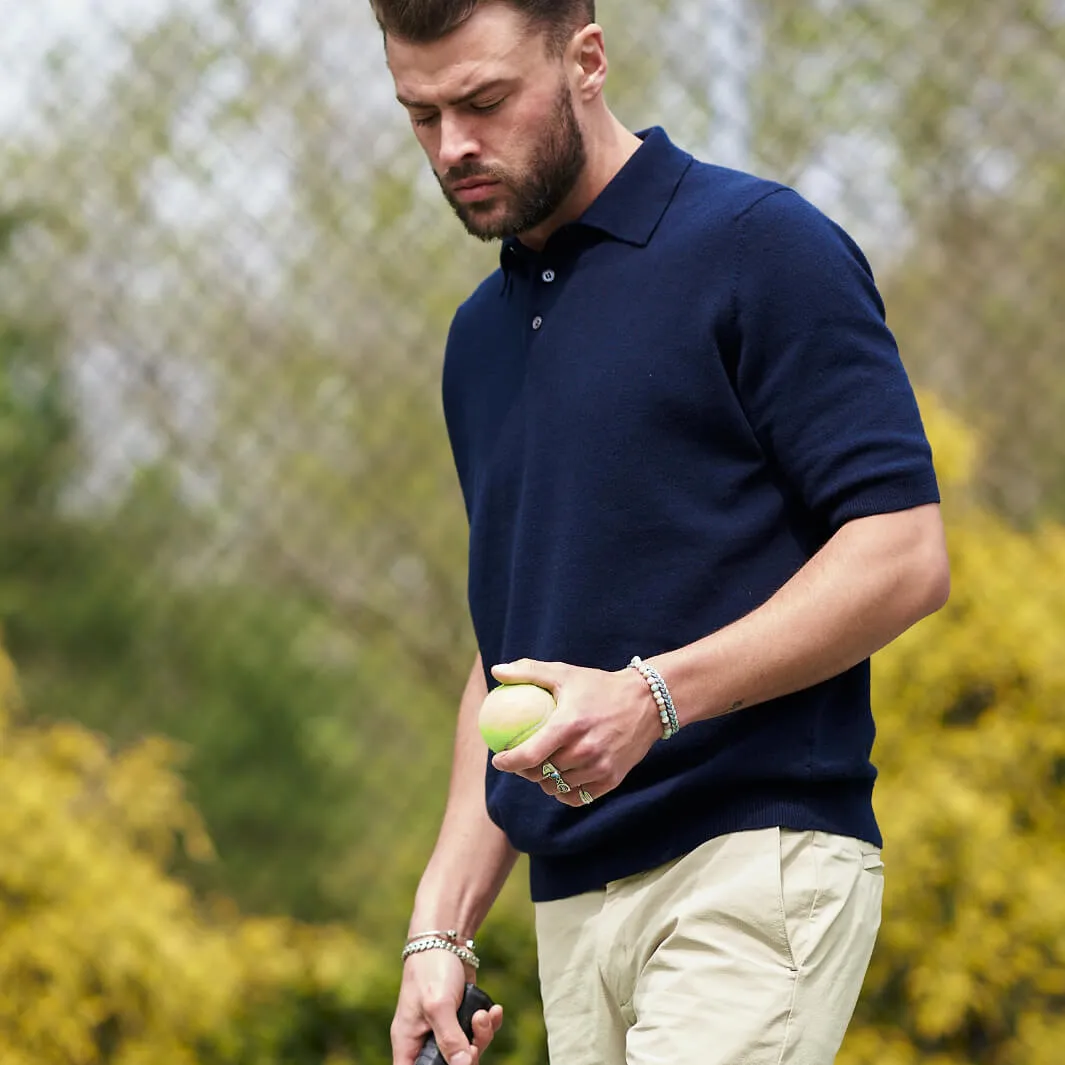 The Malcolm 2-Ply Cashmere Cotton Short Sleeve Polo Shirt