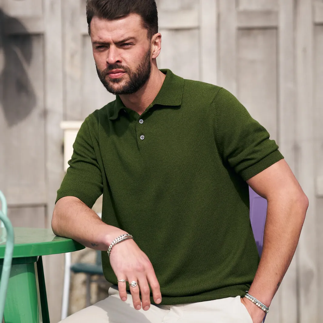 The Malcolm 2-Ply Cashmere Cotton Short Sleeve Polo Shirt