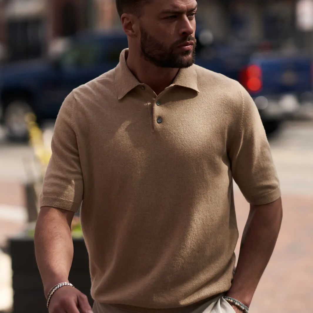 The Malcolm 2-Ply Cashmere Cotton Short Sleeve Polo Shirt