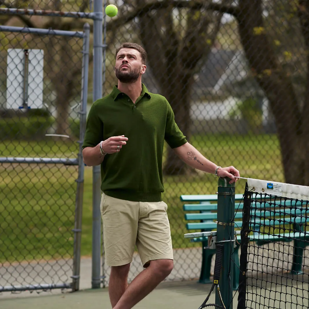 The Malcolm 2-Ply Cashmere Cotton Short Sleeve Polo Shirt