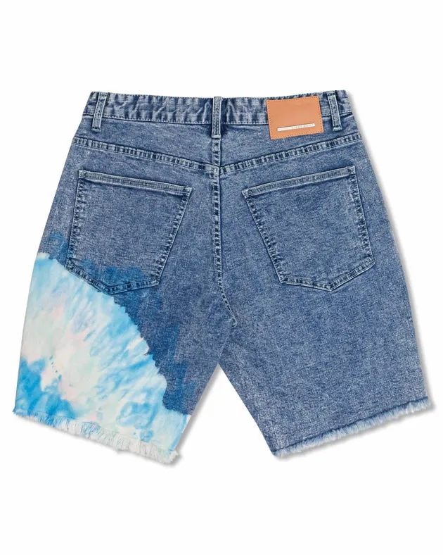 Tropical Vacation Graphic Denim Shorts